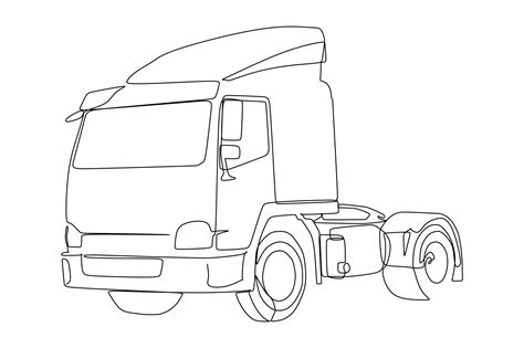 Truck head continuous one line drawing. 4601278 Vector Art at Vecteezy