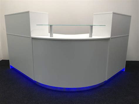 White Curved Reception Desk