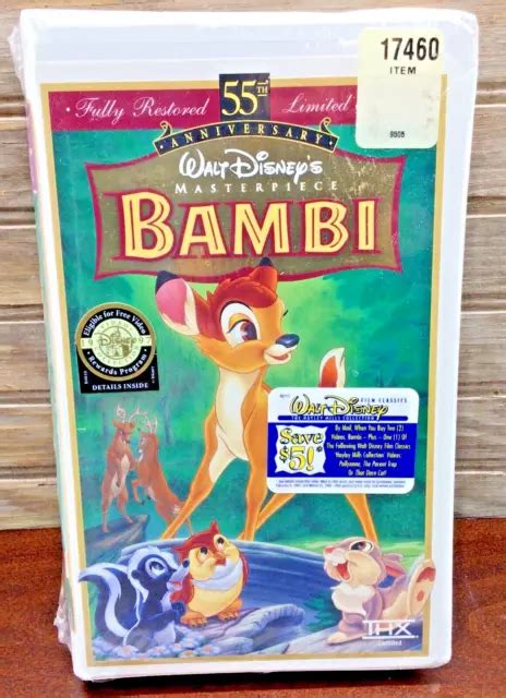 Walt Disney Masterpiece Bambi Th Anniversary Vhs Limited