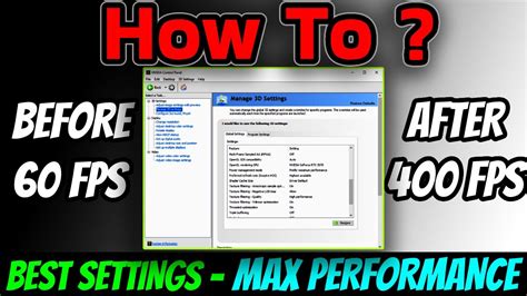 Nvidia Control Panel Tweaks The Best Performance Settings And Get