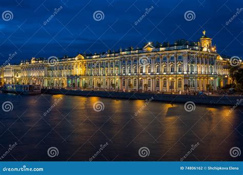 Winter Palace in Saint Petersburg Stock Photo - Image of night, white ...