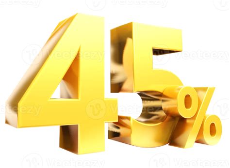 45 percent Golden symbol , 3D render 8478208 PNG 
