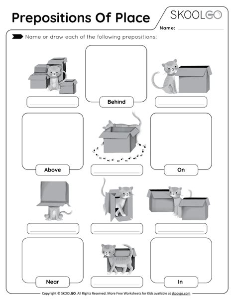 Prepositions Of Place Free Worksheet Skoolgo