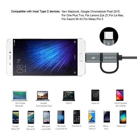 FLOVEME 2 In 1 QC 3 0 Micro USB Type C Cable Fast Charging Type C