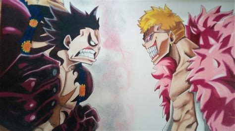 Como Dibujar A Luffy Gear 4th Y Doflamingo One Piece How To Draw