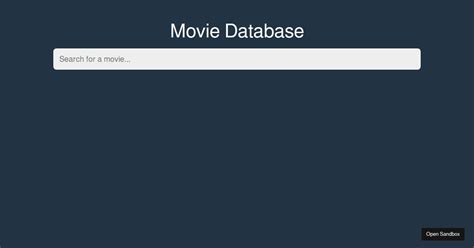 React Movie Database API Codesandbox