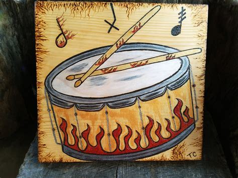 Drum Painting Drummer Ts Flame Art Snare Drum Art Etsy