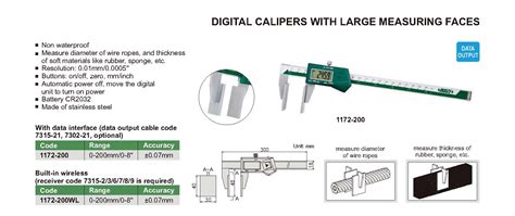 Digital Caliper With Large Measuring Faces Insize Co Ltd