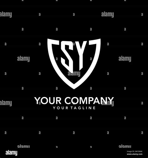 SY Monogram Initial Logo With Clean Modern Shield Icon Design