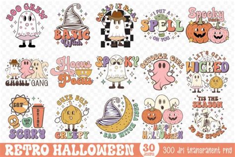 Retro Halloween PNG Sublimation Bundle Graphic By CraftlabSVG