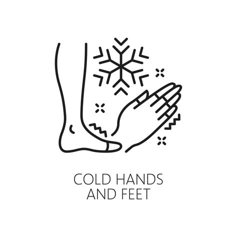 Cold hands and feet line icon, anemia, hematology 46113995 Vector Art ...