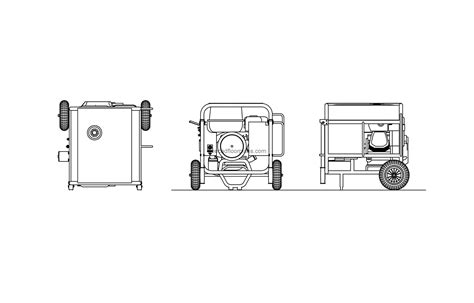 Portable Electric Generator Autocad Block Free Cad Floor Plans