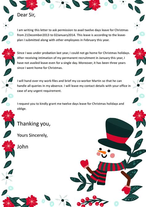 WORD of White Christmas Holiday Letter.docx | WPS Free Templates