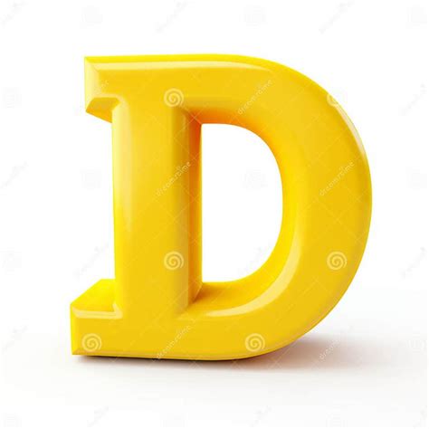 Yellow 3d Cartoon Letter D Illustration By Dusan Djukaric Stock