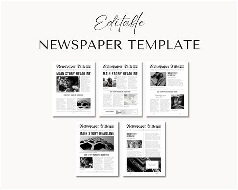 Newspaper Canva Template, Newspaper Printable, Wedding Program ...