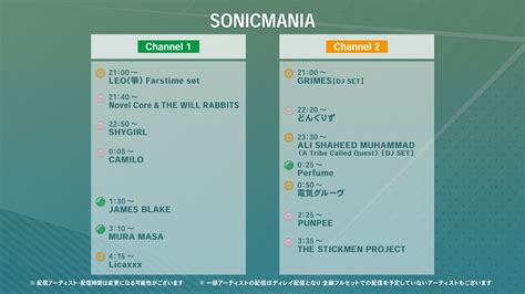 Summer Sonic 2023 And Sonicmania ライブ配信タイムテーブル発表！ News Sonicmania 公式サイト