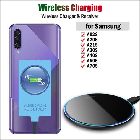 Qi Wireless Charger And Type C Receiver For Samsung Galaxy A21s A02s A20s A30s A50s A70s Wireless