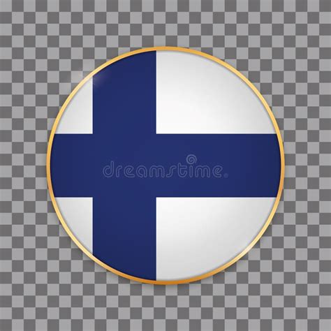 Vector Illustration Of Round Button Banner Wit Country Flag Of Finland