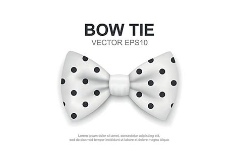 Realistic White Polka Dot Bow Tie For Mens Fashion Vector Silk Bow