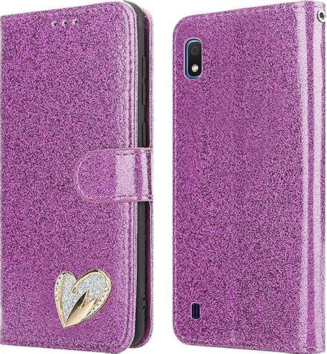 Ipeak Case For Samsung Galaxy A10 Phone Case Shiny Leather Bling Glitter Book Flip Stand Card