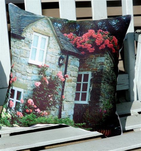 Beautiful Handmade Cottagecore English Cottage Photo Throw Pillows