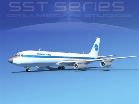 Boeing 707 320 Ss Pan American 1 3d Model 59 3ds Unknown Dae Dwg