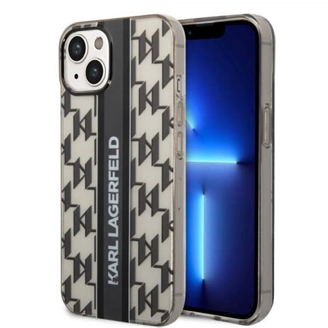 Karl Lagerfeld IPhone 14 Skal Monogram Vertical Stripe Svart