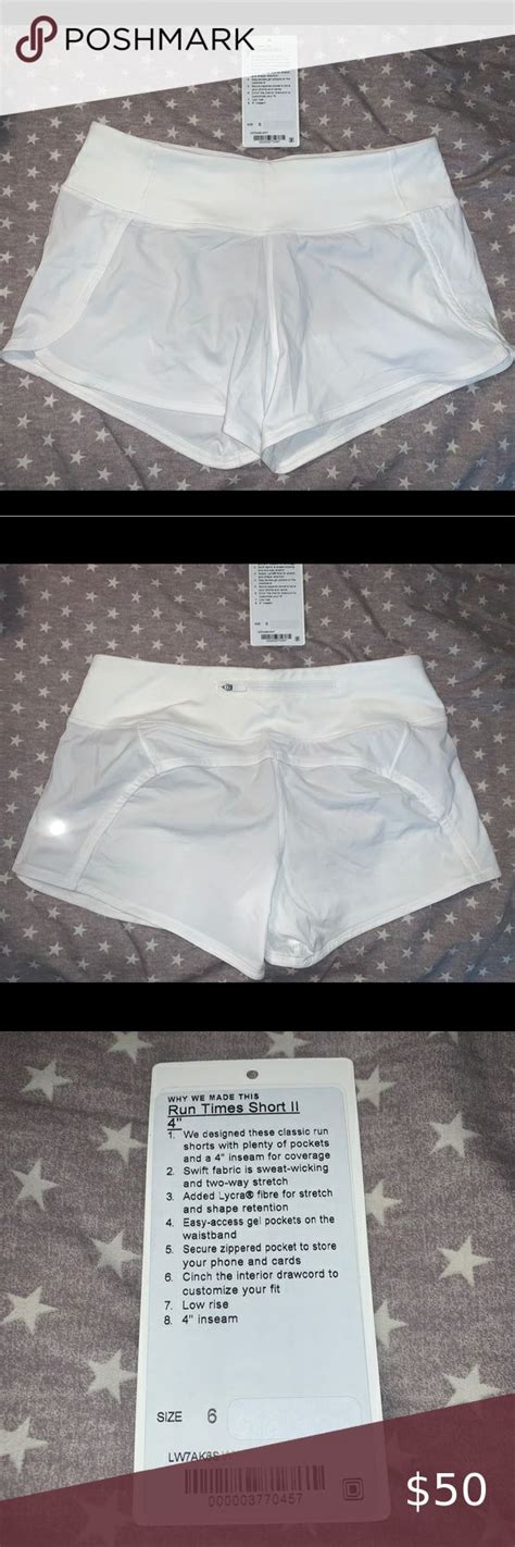 White Lululemon Run Times Shorts Size 6