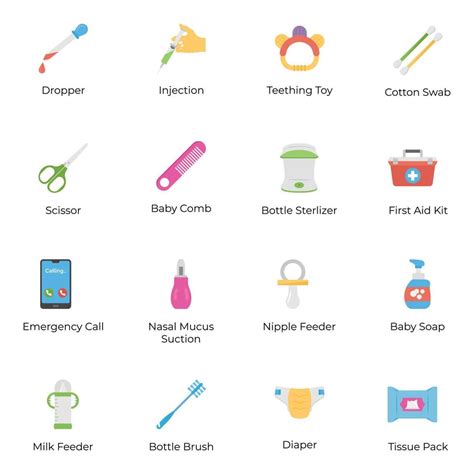 baby hygiene flat icons pack  vector art  vecteezy