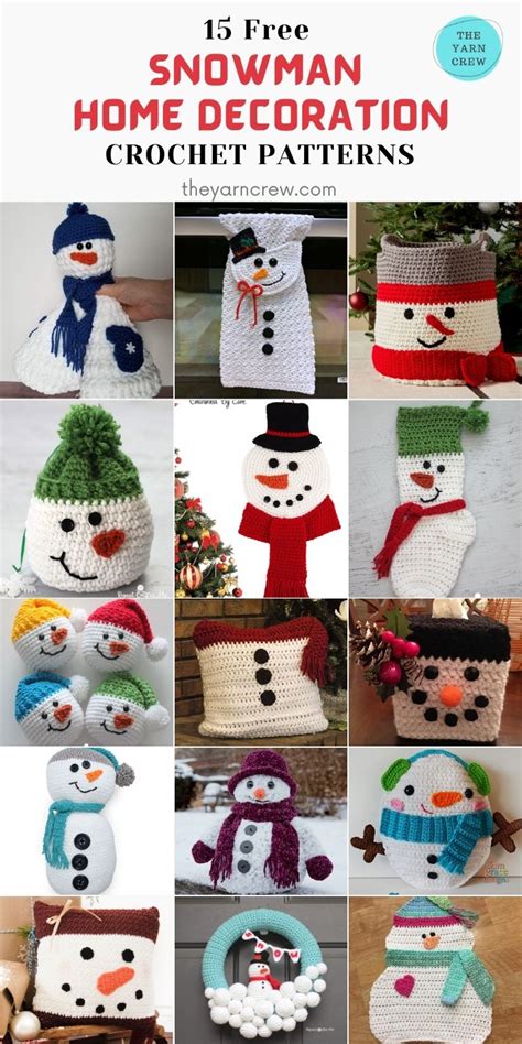 15 Free Crochet Snowman Home Decor Ideas The Yarn Crew