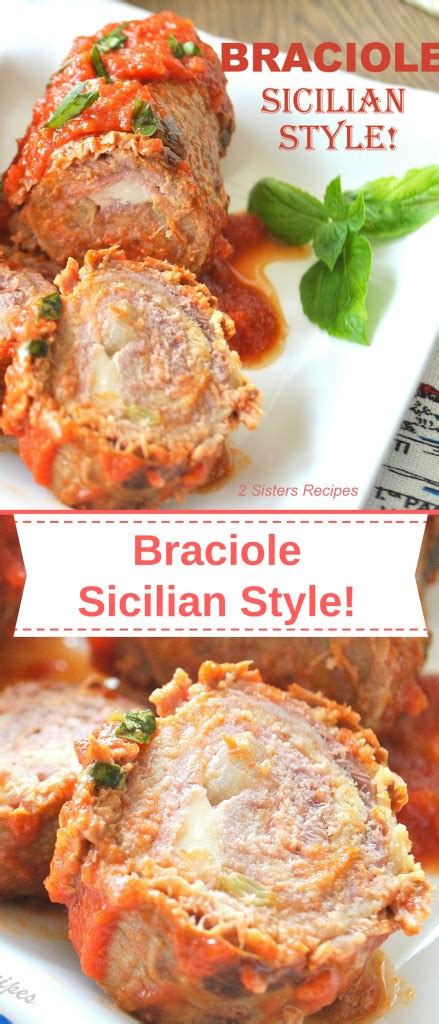 Braciole Sicilian Style 2 Sisters Recipes By Anna And Liz