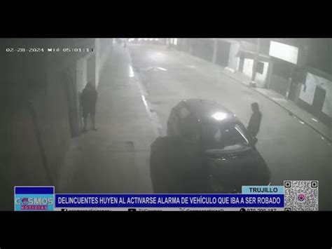 Trujillo Delincuentes Huyen Al Activarse Alarma De Veh Culo Que Iba A