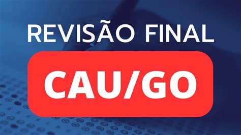 Concurso CAU GO Revisão Final Cupom de desconto na descrição YouTube