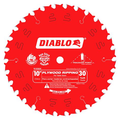 Diablo Plywood Ripping Saw Blade 30 ATB-Teeth 10" | LA Grinding