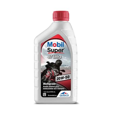 ACEITE MOBIL SUPER MOTO 4T 20W50 PINTA TAPA AZUL Más que Motos