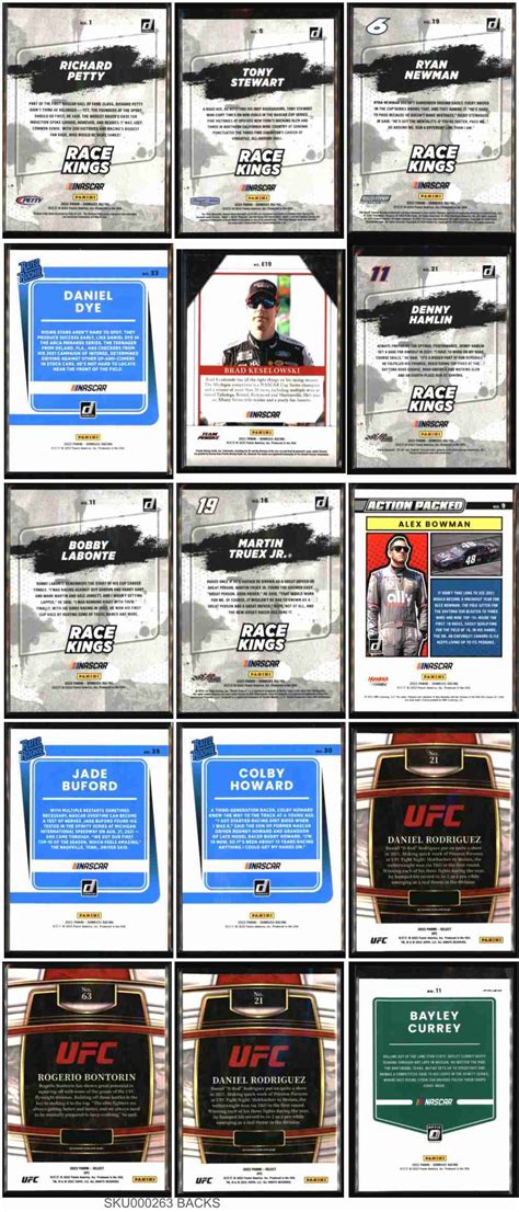 Sportlots Auctions 2022 Donruss Race Kings 2022 Select Ufc 15 Sku000263