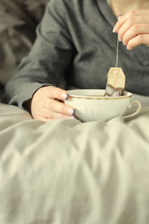 Female Hands Holding A Cup Of Hot Tea On Warm Blanket Stock Photo Image Of Blanket Coffee