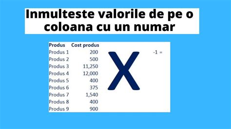 Inmulteste Valorile De Pe O Coloana Cu Un Numar Youtube