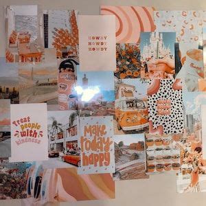 Peach Aesthetic Wall Collage Kit, Peach Aesthetic Room Decor, VSCO ...