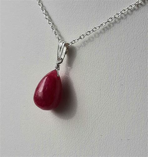 Red Beryl Necklace, Red Beryl Pendant, Red Bixbite Pendant, Red Beryl