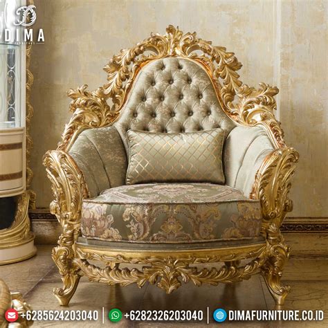 Sofa Tamu Mewah Set Classic Gold Leaf Ukiran Jepara DF 1468 WA 62