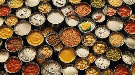 Premium Photo Various Canned Food In Metal Cans Isolated On White