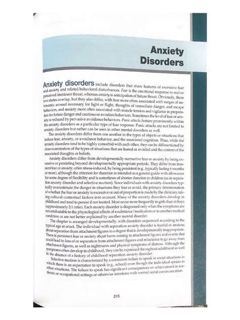 Anxiety Disorders Dsm 5 Tr Pdf