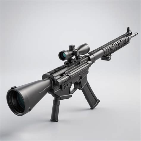 Le Fusil De Tireur D Lite Noir Psd Sur Fond Blanc Psd Premium