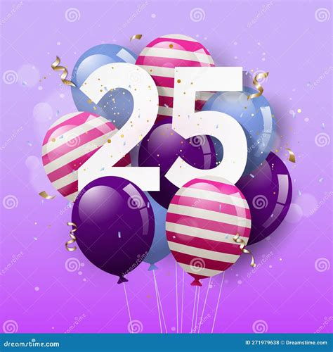 Happy Th Birthday Greeting Card With Balloons Years Anniversary