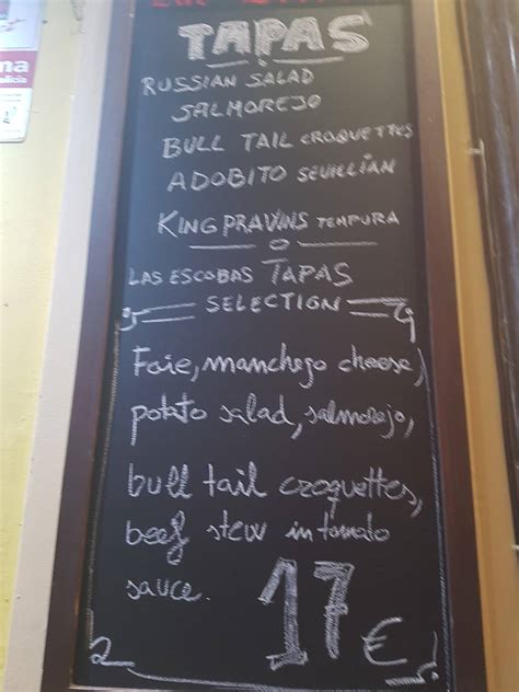 Menu At Antigua Taberna De Las Escobas De Restaurant Seville