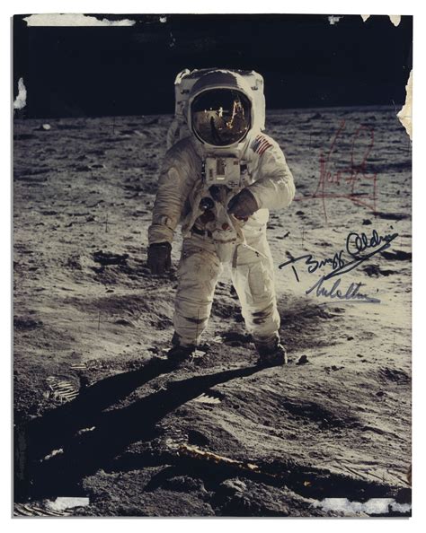 Lot Detail The Most Famous Apollo 11 Photo Signed By The Crew 8