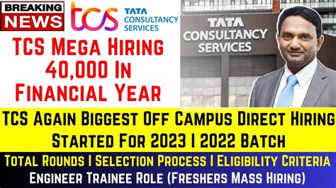 TCS Biggest OFF Campus Drive 2023 TCS Mega Hiring 40 000 In Financial