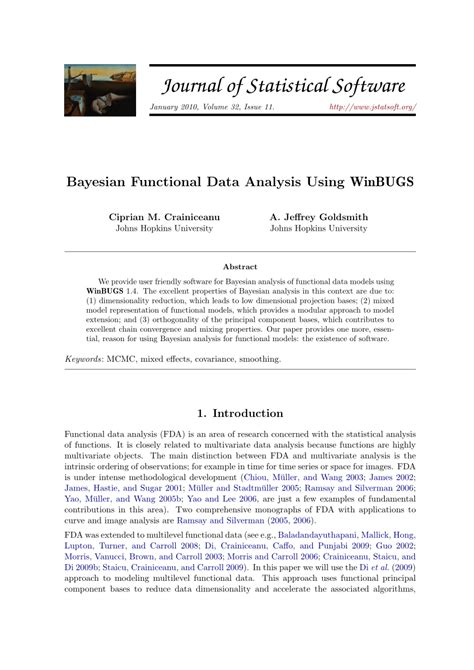 (PDF) Bayesian functional data analysis using WinBUGS