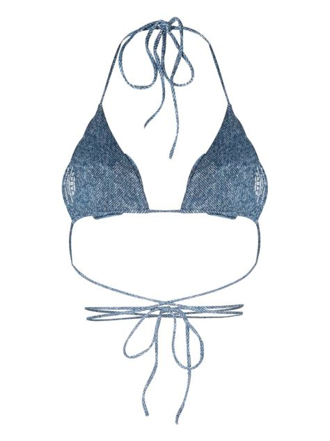 floral appliqué denim bikini top Magda Butrym Eraldo